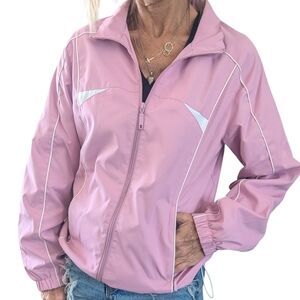 ]Alpine Tek Full Zip Retro Pastel Pink Windbreaker Jacket Women's Size S